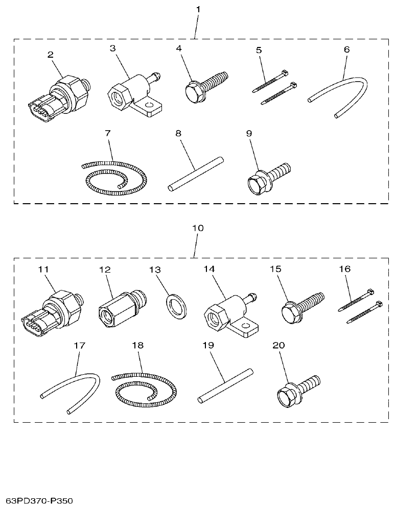 Yamaha F150DET, FL150DET OPTIONAL PARTS 4 parts diagram
